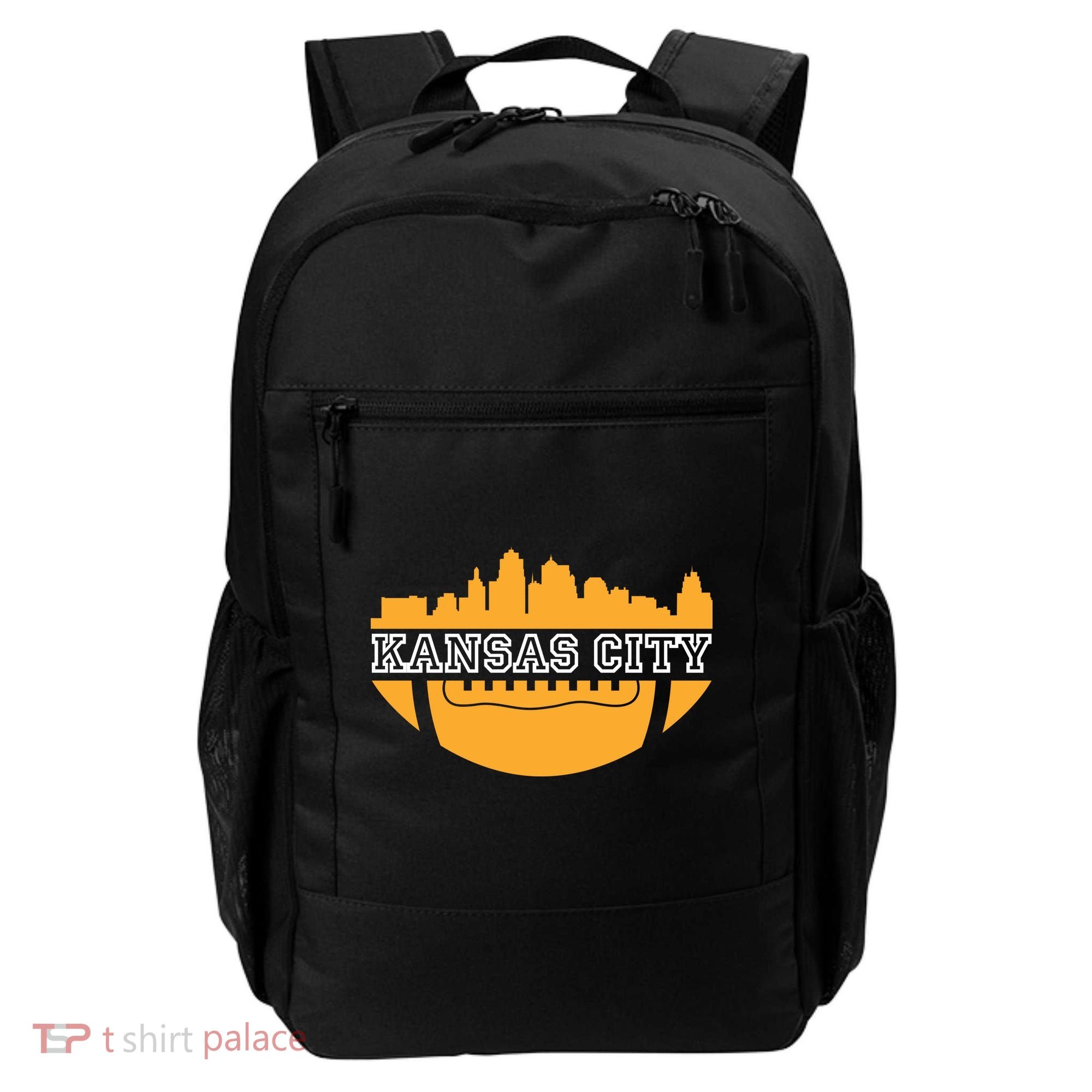 Kansas City Skyline Football Backpack