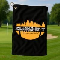 Kansas City Skyline Football Golf Towel thumb 1