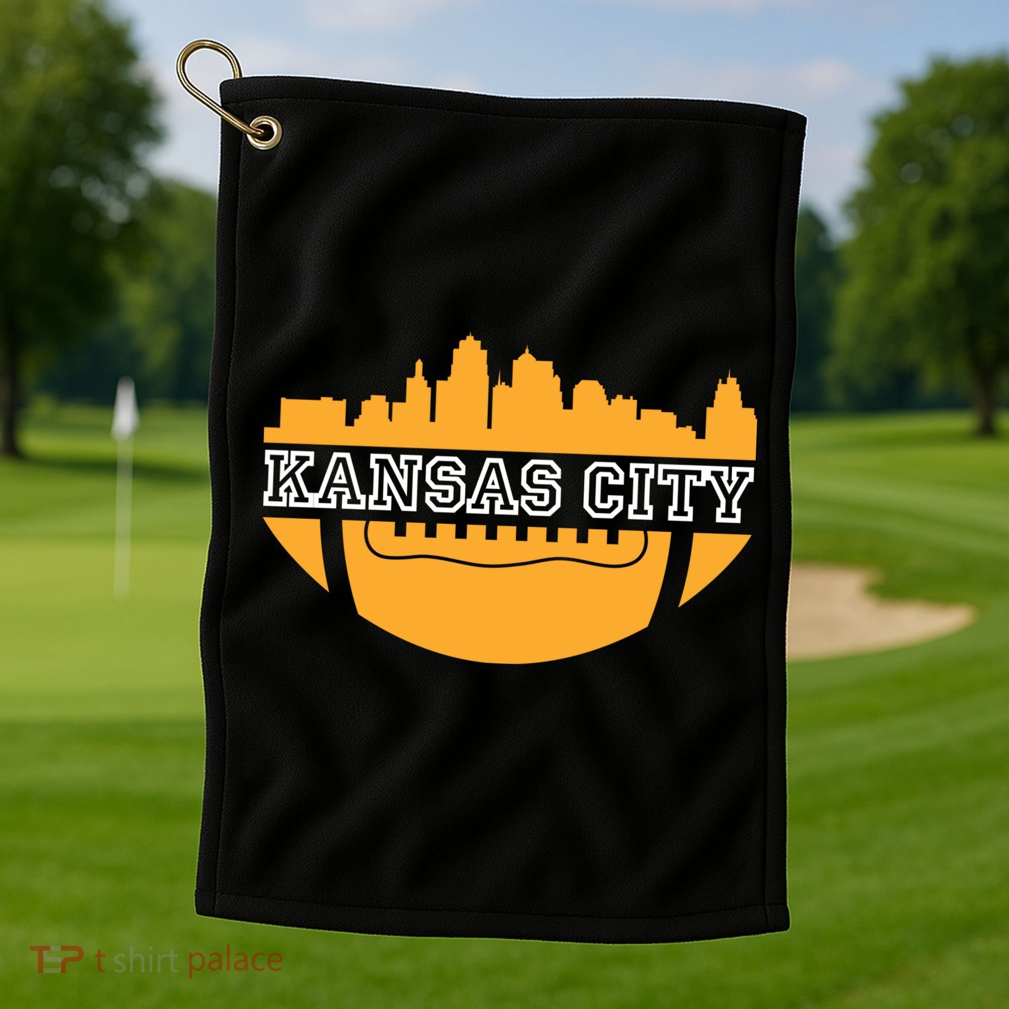 Kansas City Skyline Football Golf Towel