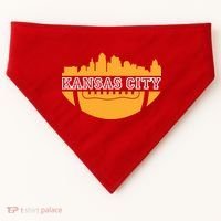 Kansas City Skyline Football USA-Made Doggie Bandana thumb 0