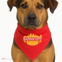 Kansas City Skyline Football USA-Made Doggie Bandana thumb 1