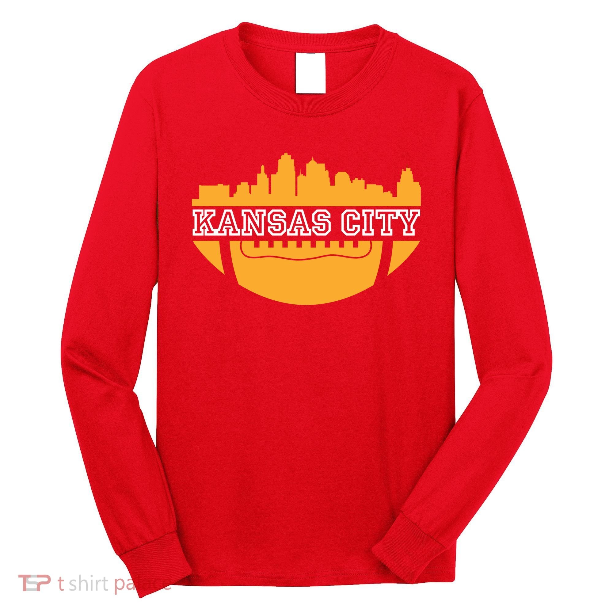 Kansas City Skyline Football Long Sleeve Shirt