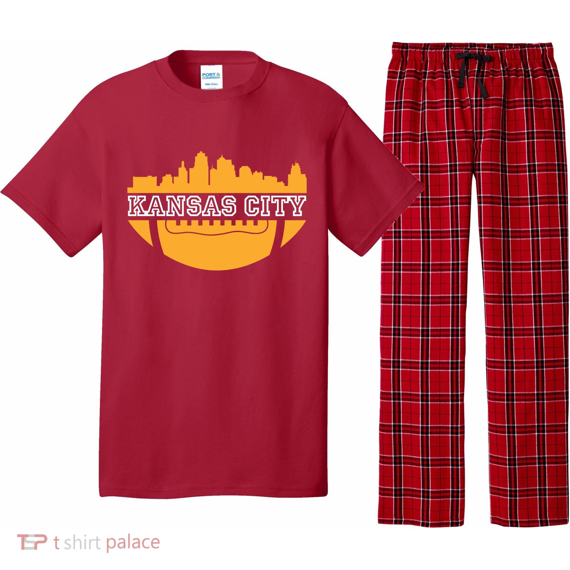 Kansas City Skyline Football Pajama Set