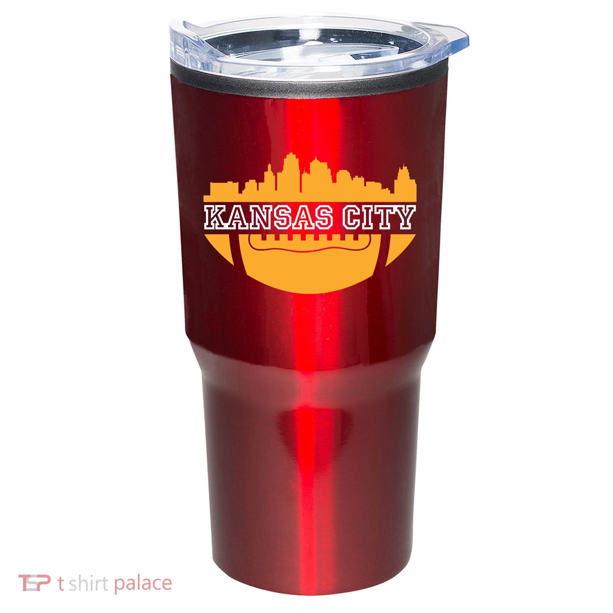 Kansas City Skyline Football Tumbler