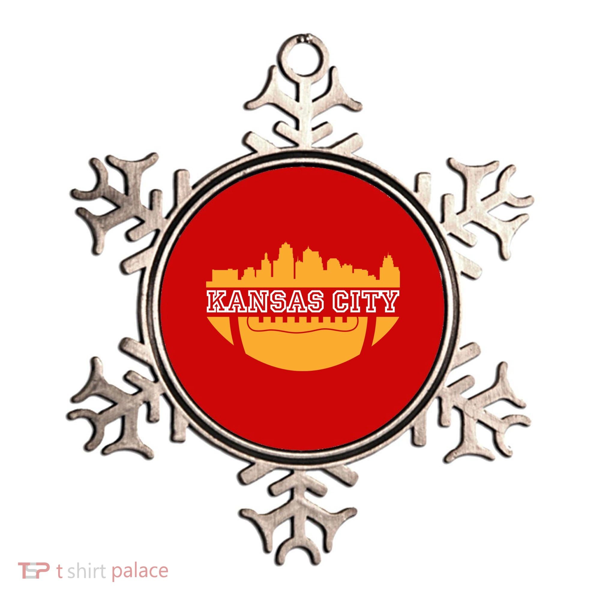 Kansas City Skyline Football Ornament
