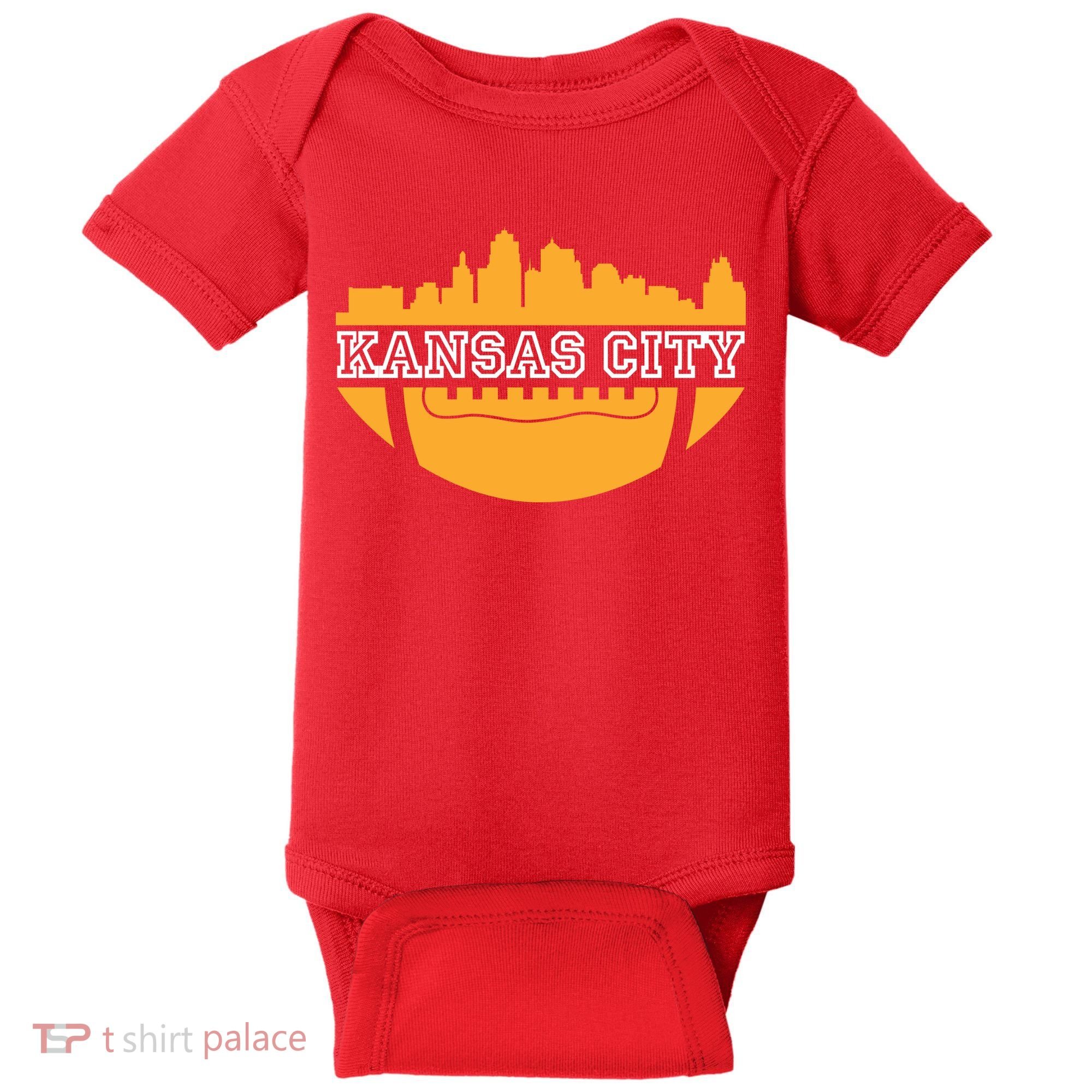Kansas City Skyline Football Baby Bodysuit