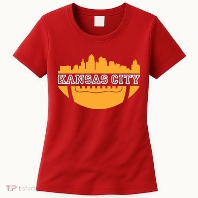 Kansas City Skyline Football Women's T-Shirt