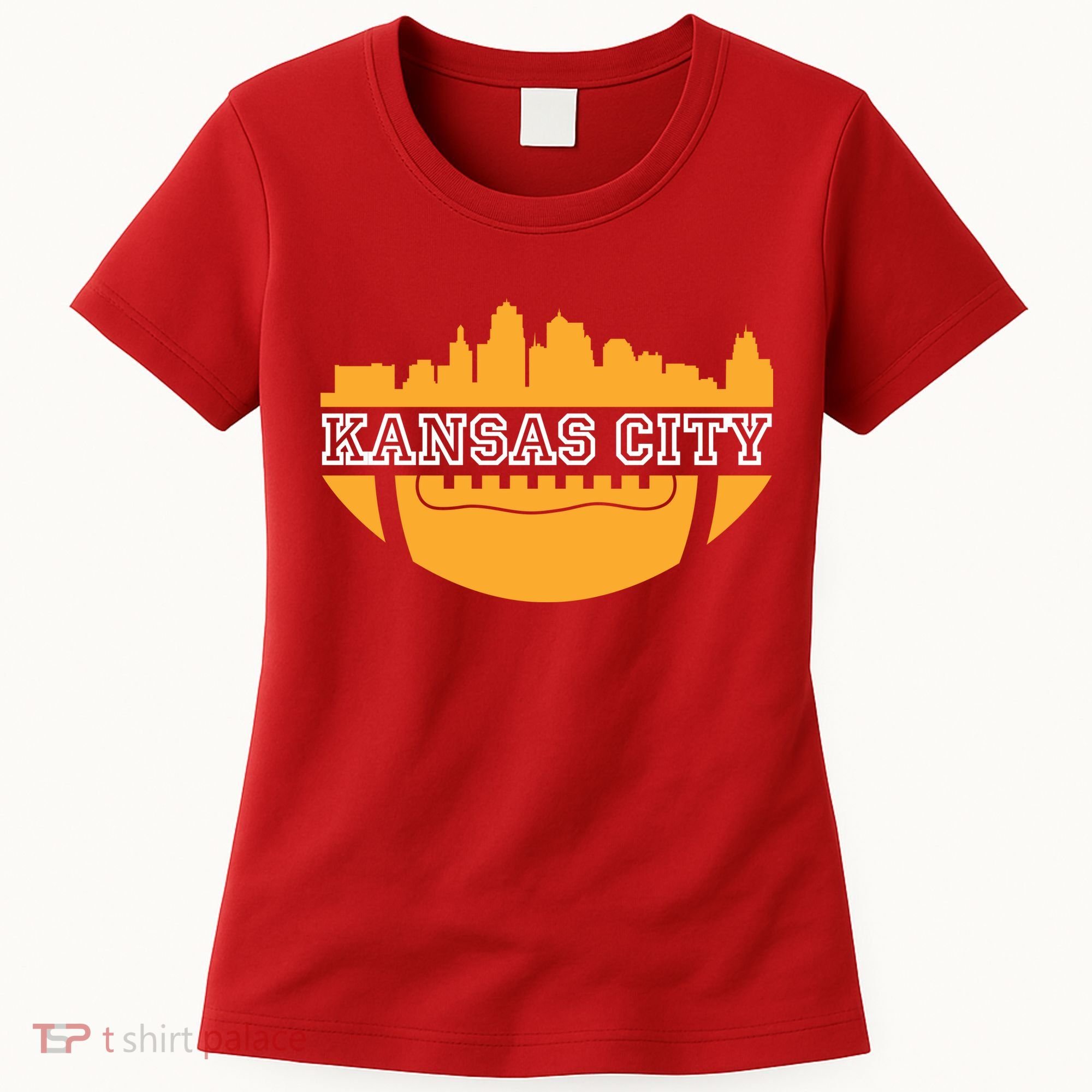 Kansas City Skyline Football Women's T-Shirt