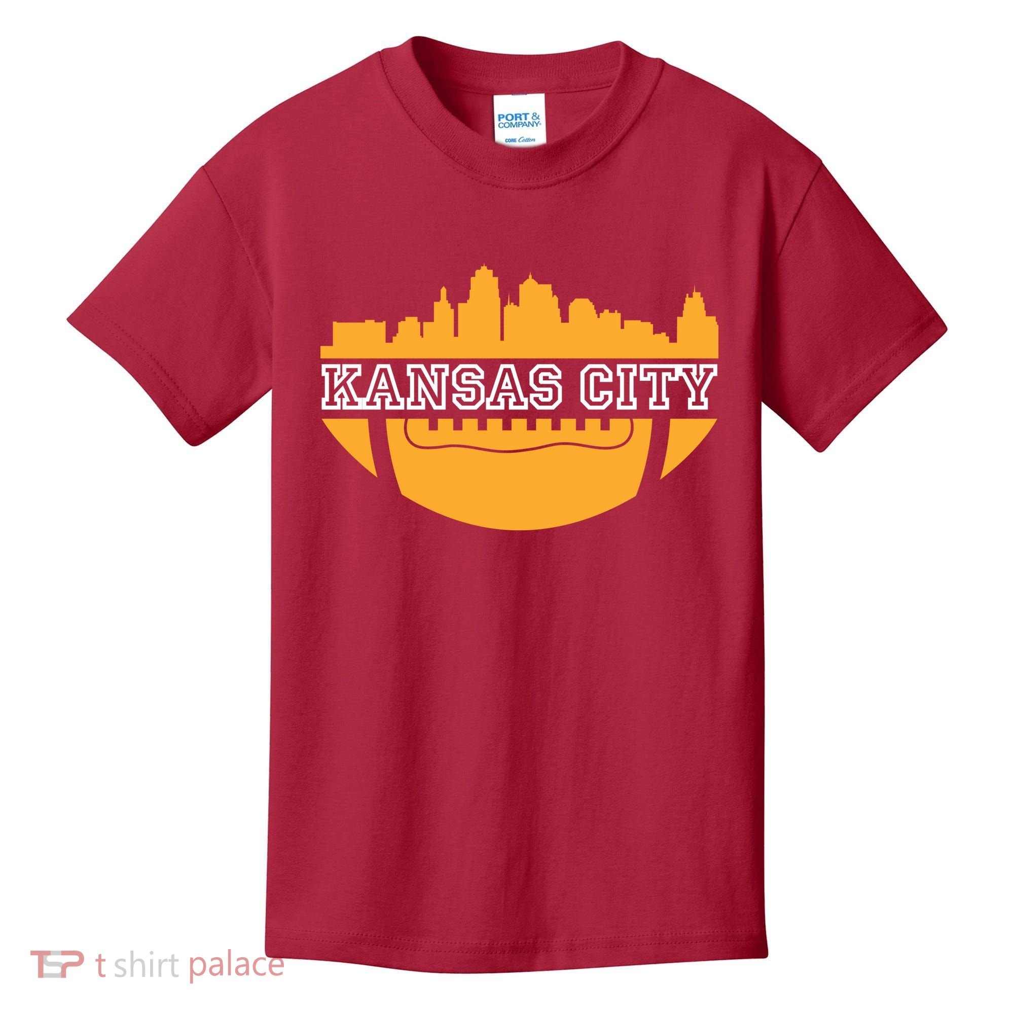 Kansas City Skyline Football Kids T-Shirt