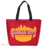 Kansas City Skyline Football Tote Bag thumb 0