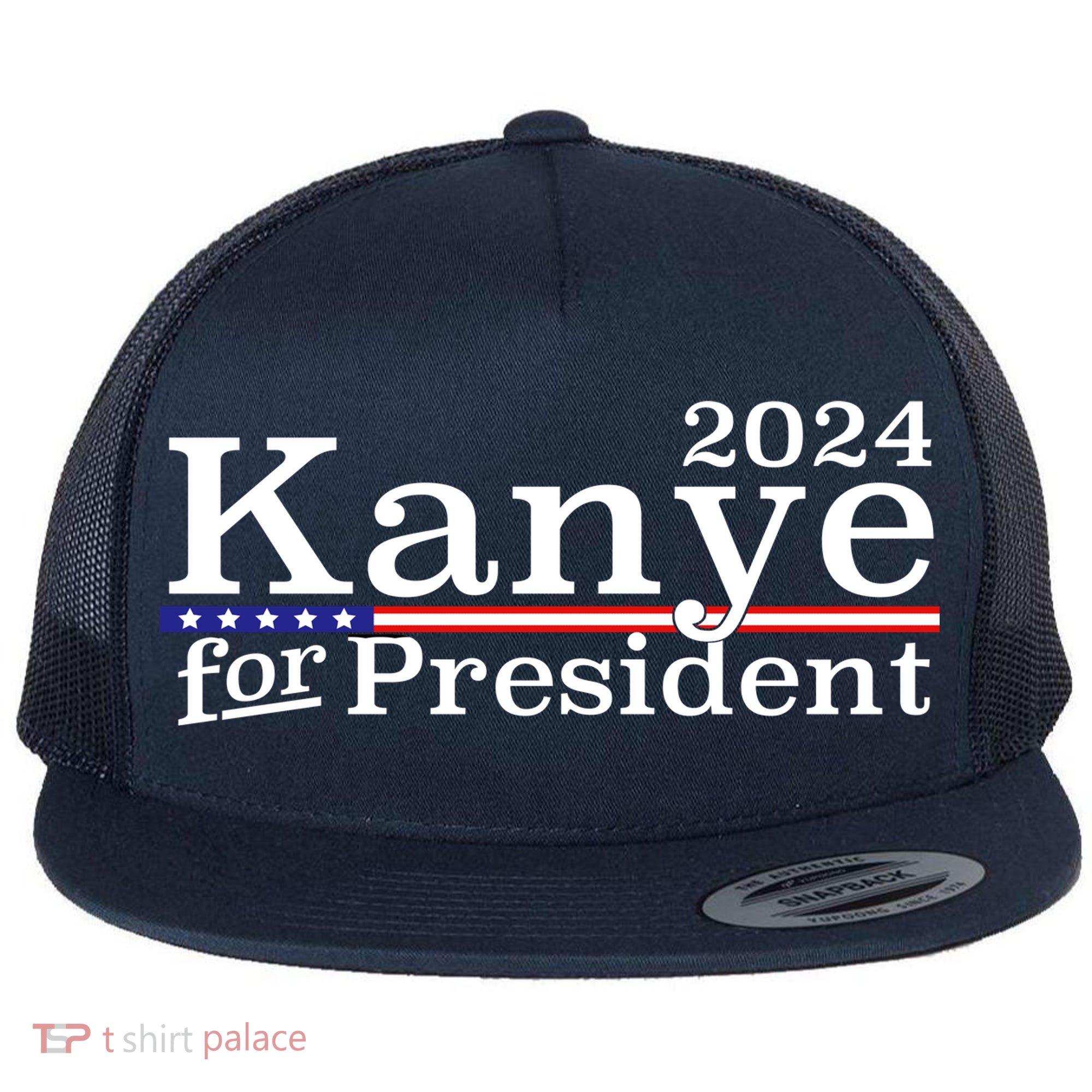 Kanye 2024 For President Flat Bill Trucker Hat