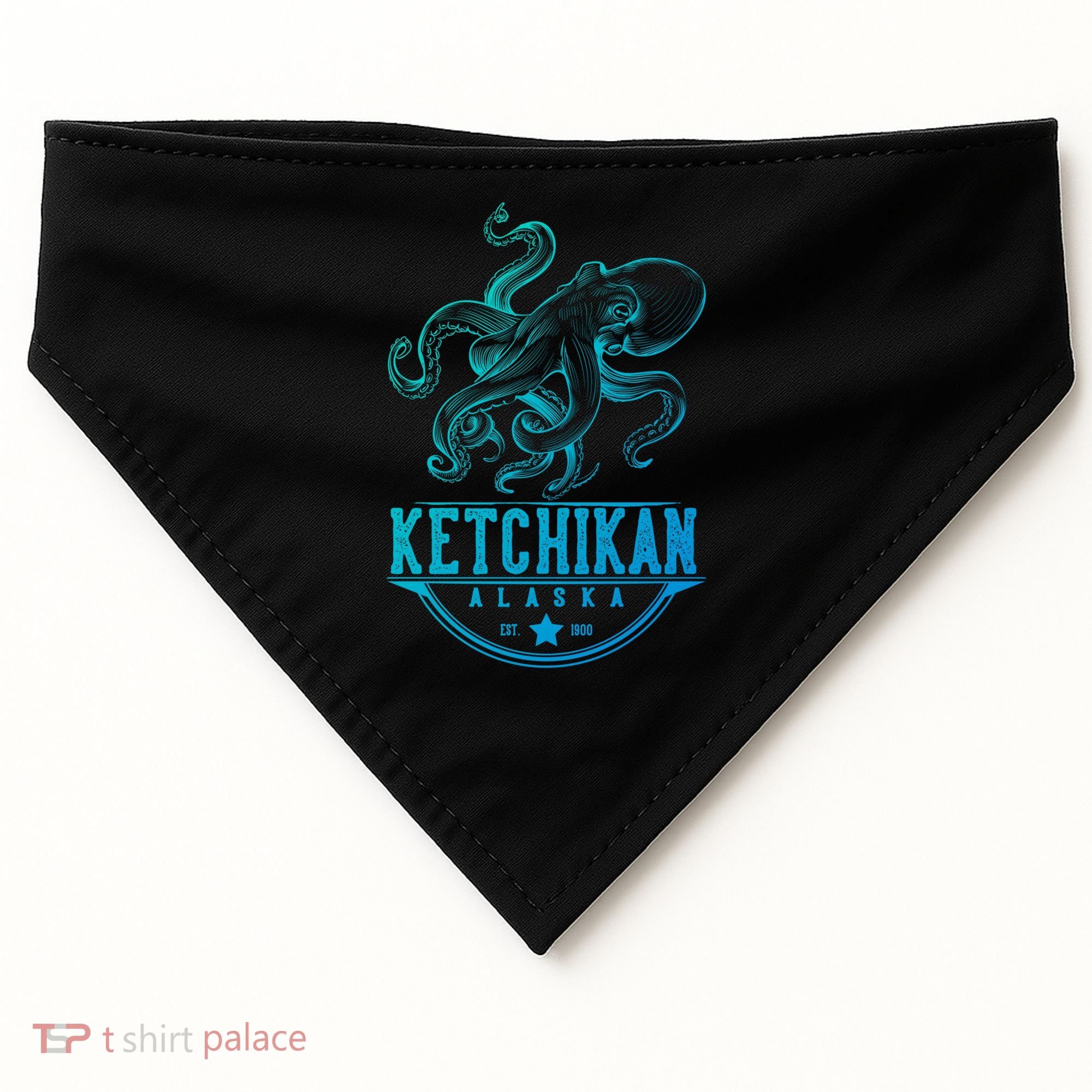 Ketchikan Alaska Octopus Vacation And Cruise Gift USA-Made Doggie Bandana