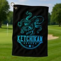 Ketchikan Alaska Octopus Vacation And Cruise Gift Golf Towel thumb 1