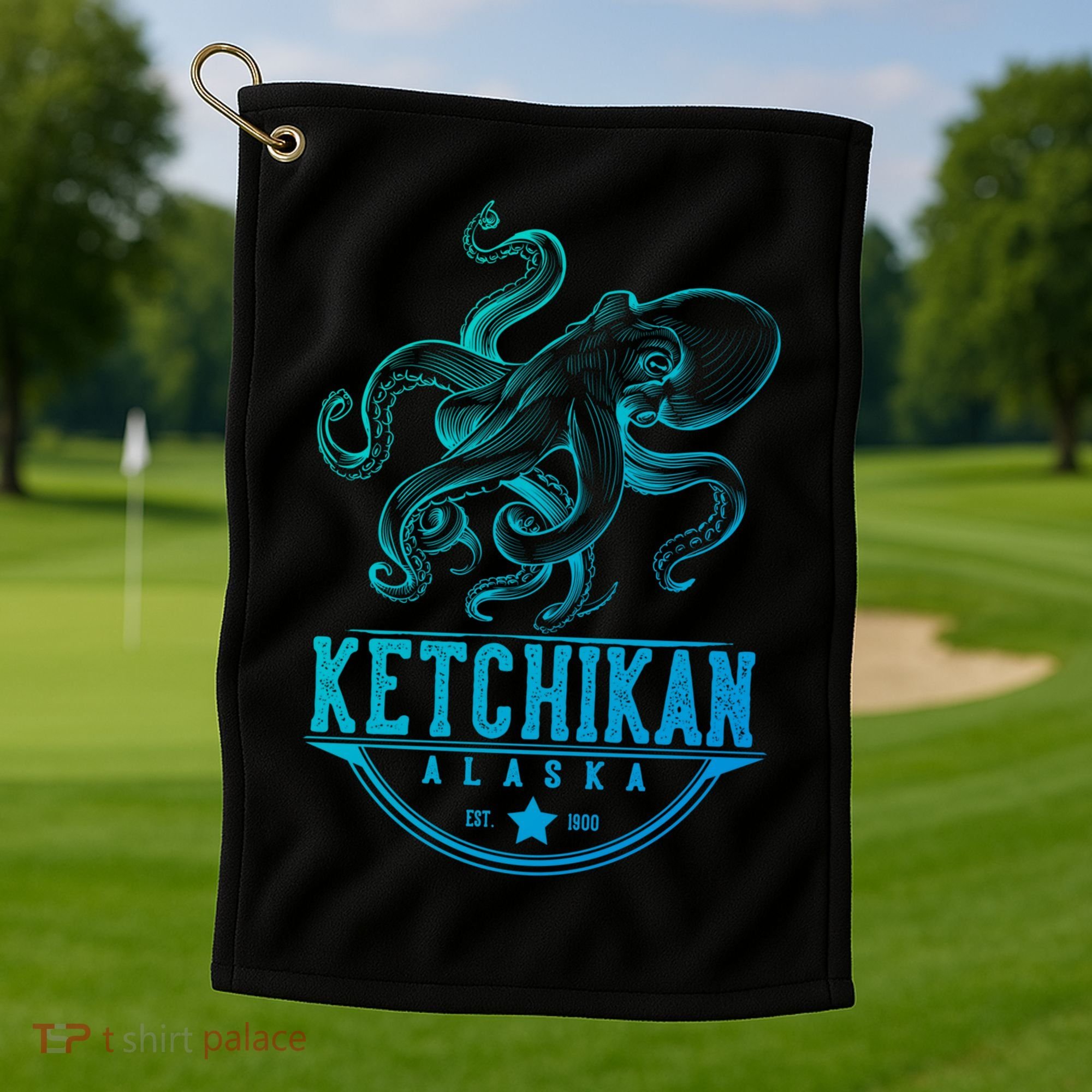 Ketchikan Alaska Octopus Vacation And Cruise Gift Golf Towel