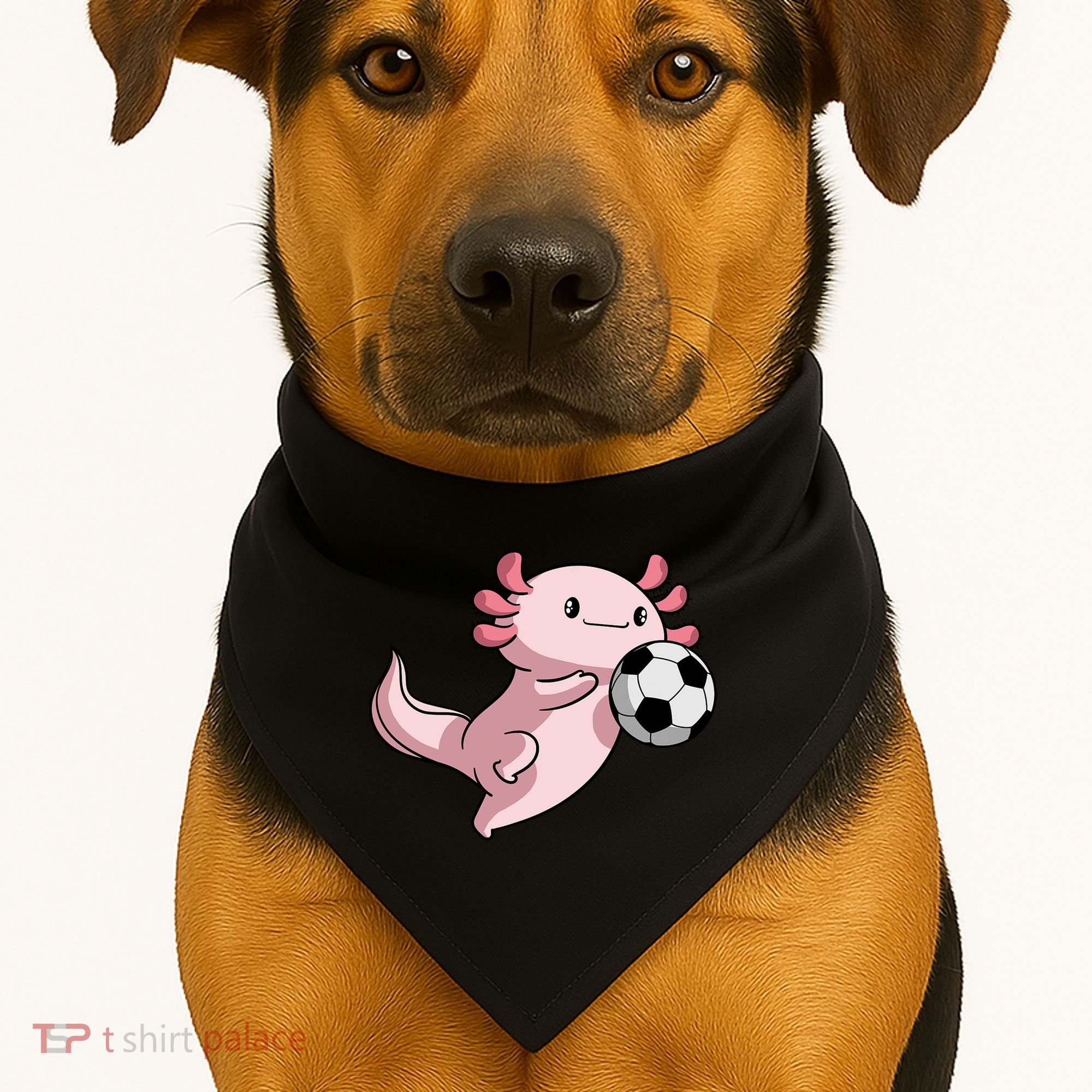 Kawaii Axolotl Pun Funny Soccer Player USA-Made Doggie Bandana