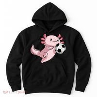 Kawaii Axolotl Pun Funny Soccer Player Hoodie thumb 0