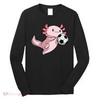 Kawaii Axolotl Pun Funny Soccer Player Long Sleeve Shirt thumb 0