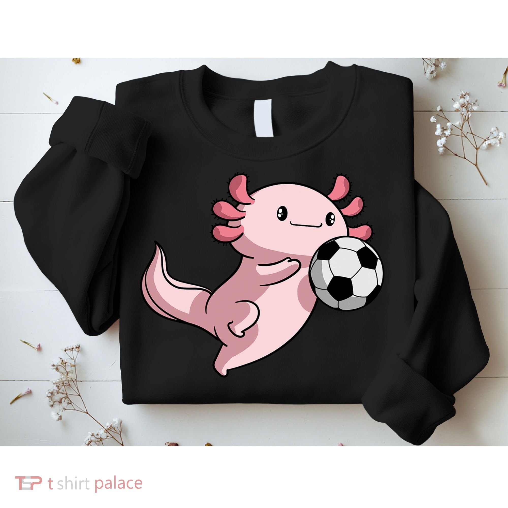 Kawaii Axolotl Pun Funny Soccer Player Sweatshirt