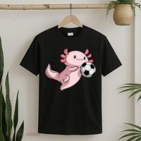 Kawaii Axolotl Pun Funny Soccer Player T-Shirt thumb 2