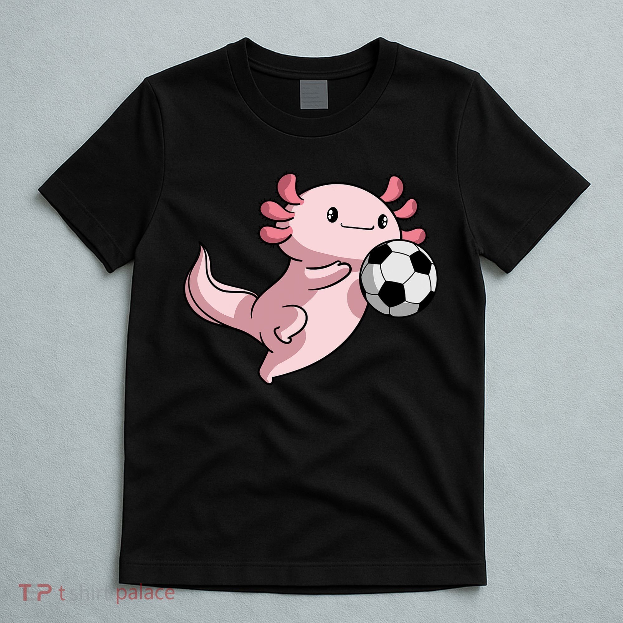 Kawaii Axolotl Pun Funny Soccer Player T-Shirt