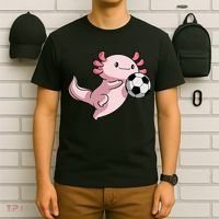 Kawaii Axolotl Pun Funny Soccer Player T-Shirt thumb 6