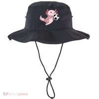 Kawaii Axolotl Pun Funny Soccer Player Bucket Hat thumb 0