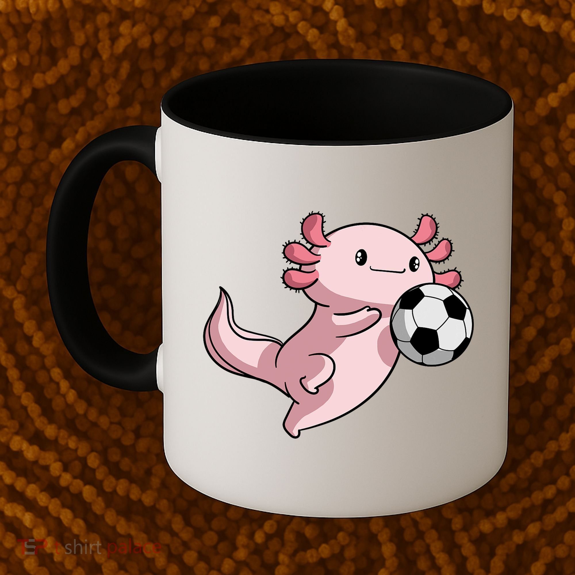 Kawaii Axolotl Pun Funny Soccer Player Coffee Mug