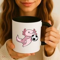 Kawaii Axolotl Pun Funny Soccer Player Coffee Mug thumb 3