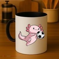 Kawaii Axolotl Pun Funny Soccer Player Coffee Mug thumb 4