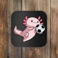 Kawaii Axolotl Pun Funny Soccer Player Coaster thumb 0