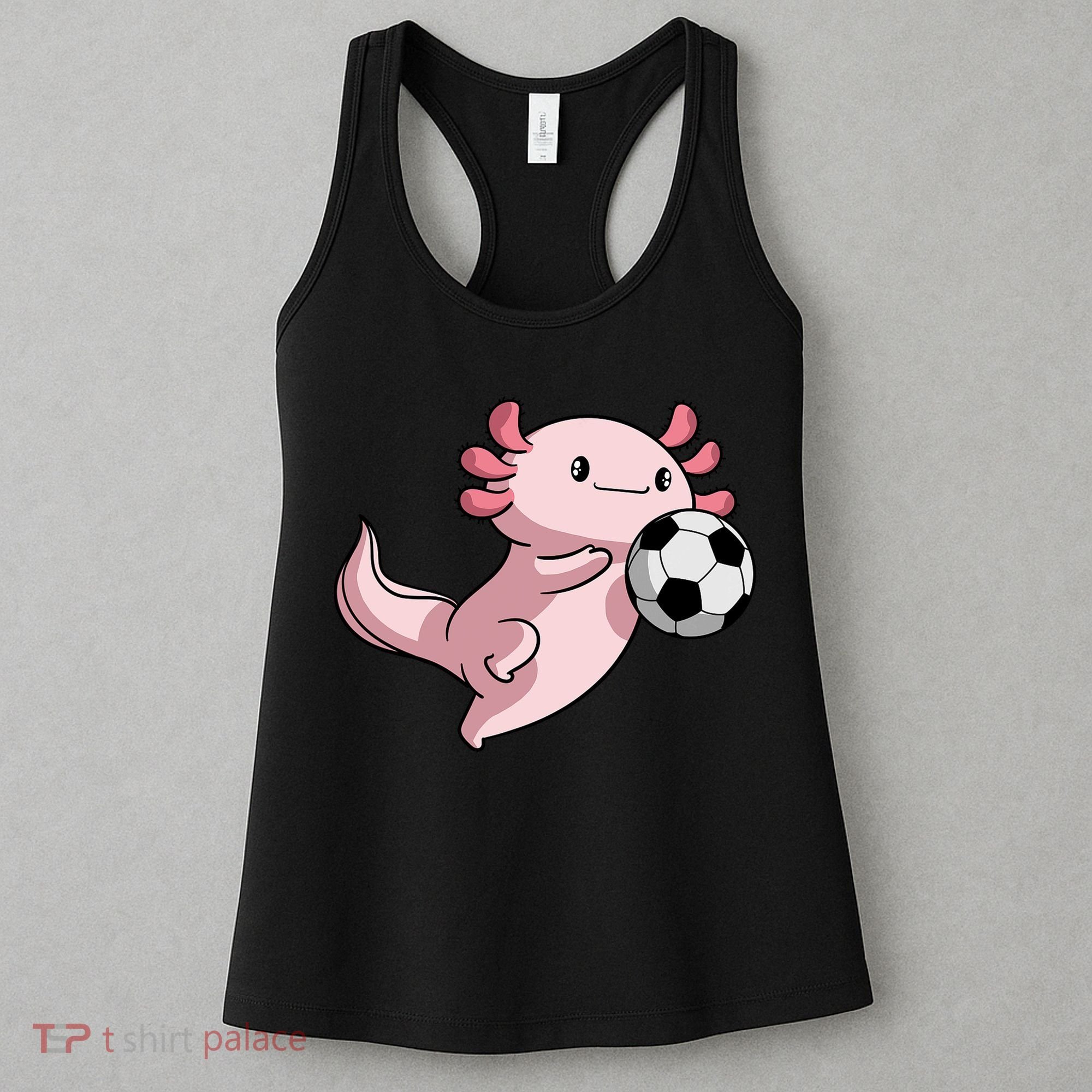 Kawaii Axolotl Pun Funny Soccer Player Women's Tank Top