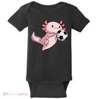 Kawaii Axolotl Pun Funny Soccer Player Baby Bodysuit thumb 0