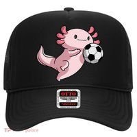 Kawaii Axolotl Pun Funny Soccer Player Hat thumb 0