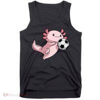 Kawaii Axolotl Pun Funny Soccer Player Tank Top thumb 0