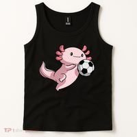 Kawaii Axolotl Pun Funny Soccer Player Tank Top thumb 2