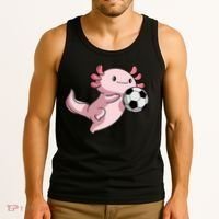 Kawaii Axolotl Pun Funny Soccer Player Tank Top thumb 3