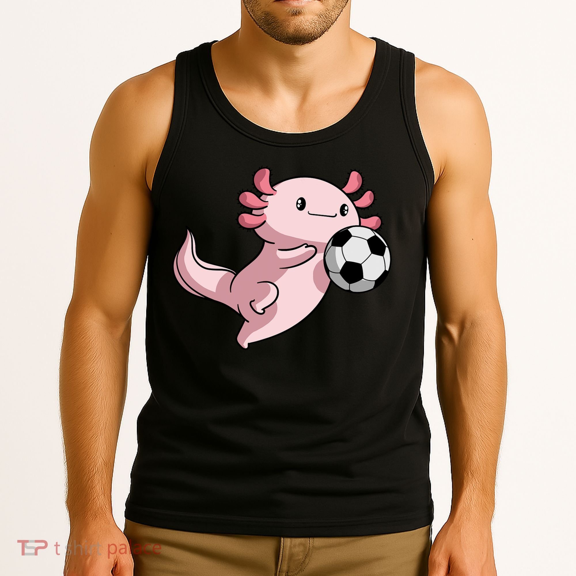 Kawaii Axolotl Pun Funny Soccer Player Tank Top