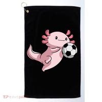Kawaii Axolotl Pun Funny Soccer Player Golf Towel thumb 0