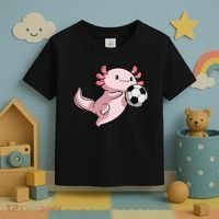 Kawaii Axolotl Pun Funny Soccer Player Toddler T-Shirt thumb 3