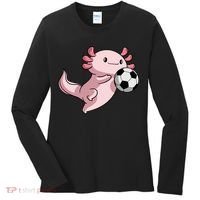 Kawaii Axolotl Pun Funny Soccer Player Women's Long Sleeve Shirt thumb 0