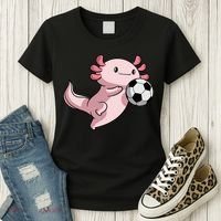 Kawaii Axolotl Pun Funny Soccer Player Women's T-Shirt thumb 3