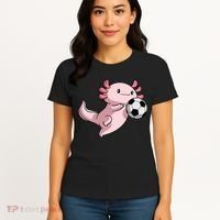 Kawaii Axolotl Pun Funny Soccer Player Women's T-Shirt thumb 4