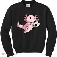 Kawaii Axolotl Pun Funny Soccer Player Kids Sweatshirt thumb 0