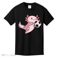 Kawaii Axolotl Pun Funny Soccer Player Kids T-Shirt thumb 0