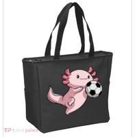 Kawaii Axolotl Pun Funny Soccer Player Tote Bag thumb 2