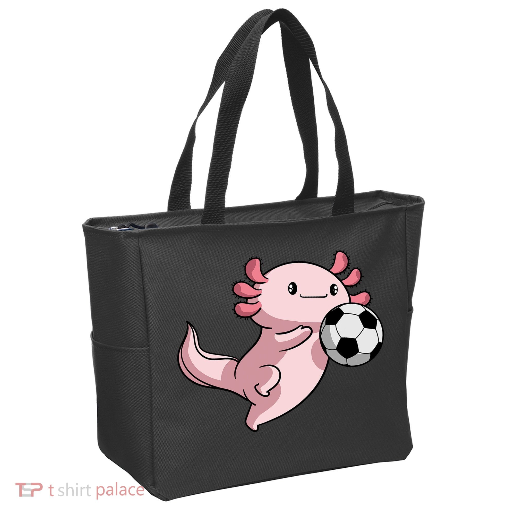 Kawaii Axolotl Pun Funny Soccer Player Tote Bag