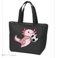 Kawaii Axolotl Pun Funny Soccer Player Tote Bag thumb 3
