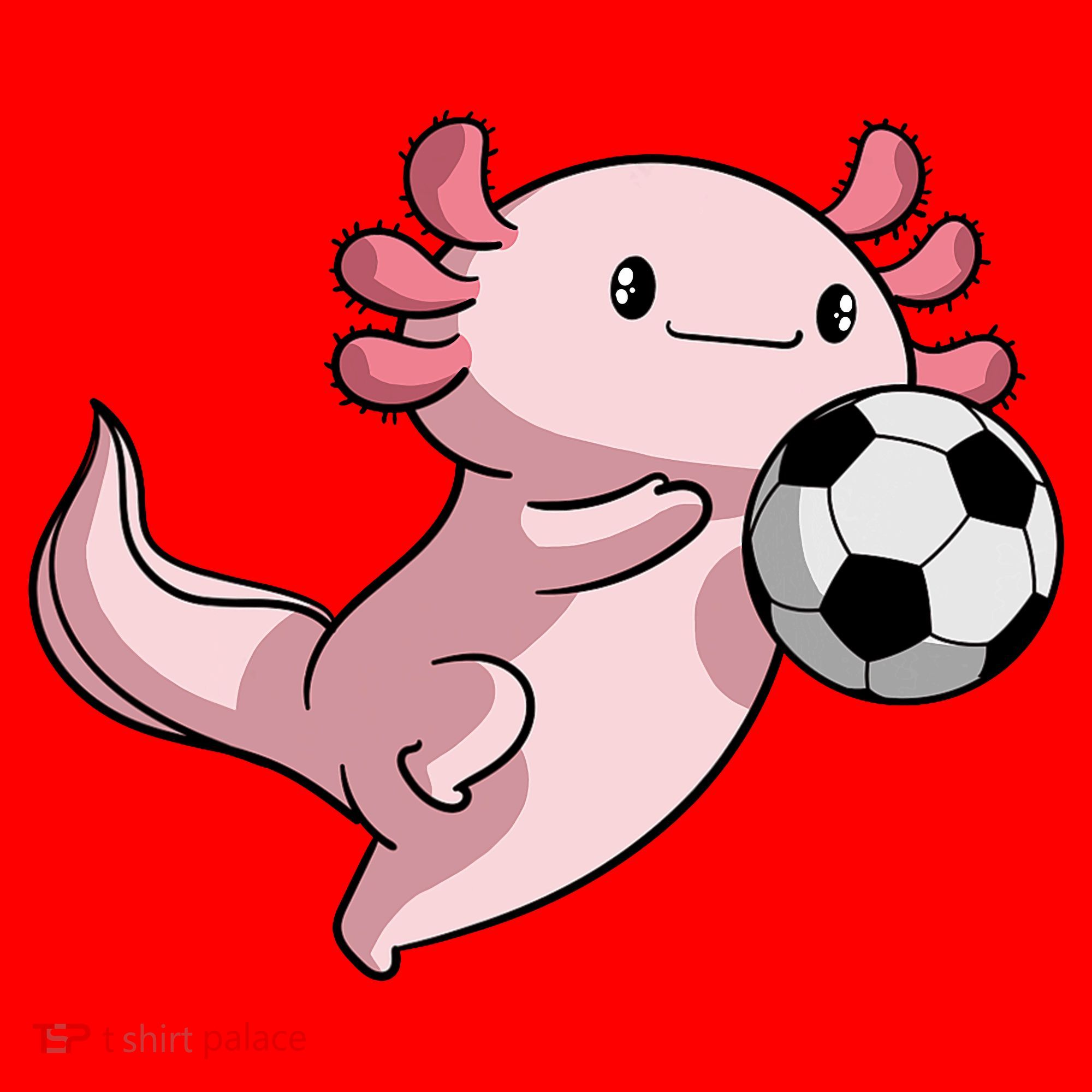 Kawaii Axolotl Pun Funny Soccer Player Santa Hat