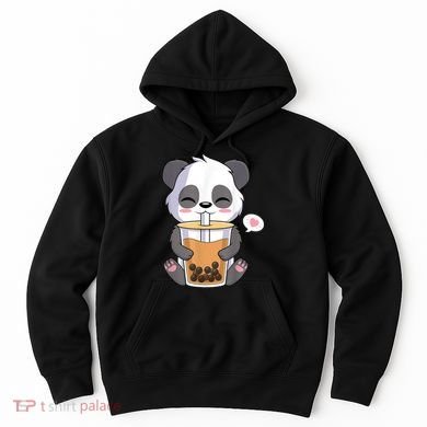Kawaii Anime Panda Drinking Boba Bubble Tea Hoodie