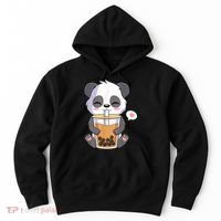 Kawaii Anime Panda Drinking Boba Bubble Tea Hoodie thumb 0